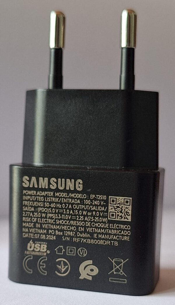 Samsung Travel Adapter  Model: EP-T2510NBEGWW Black - immagine 2